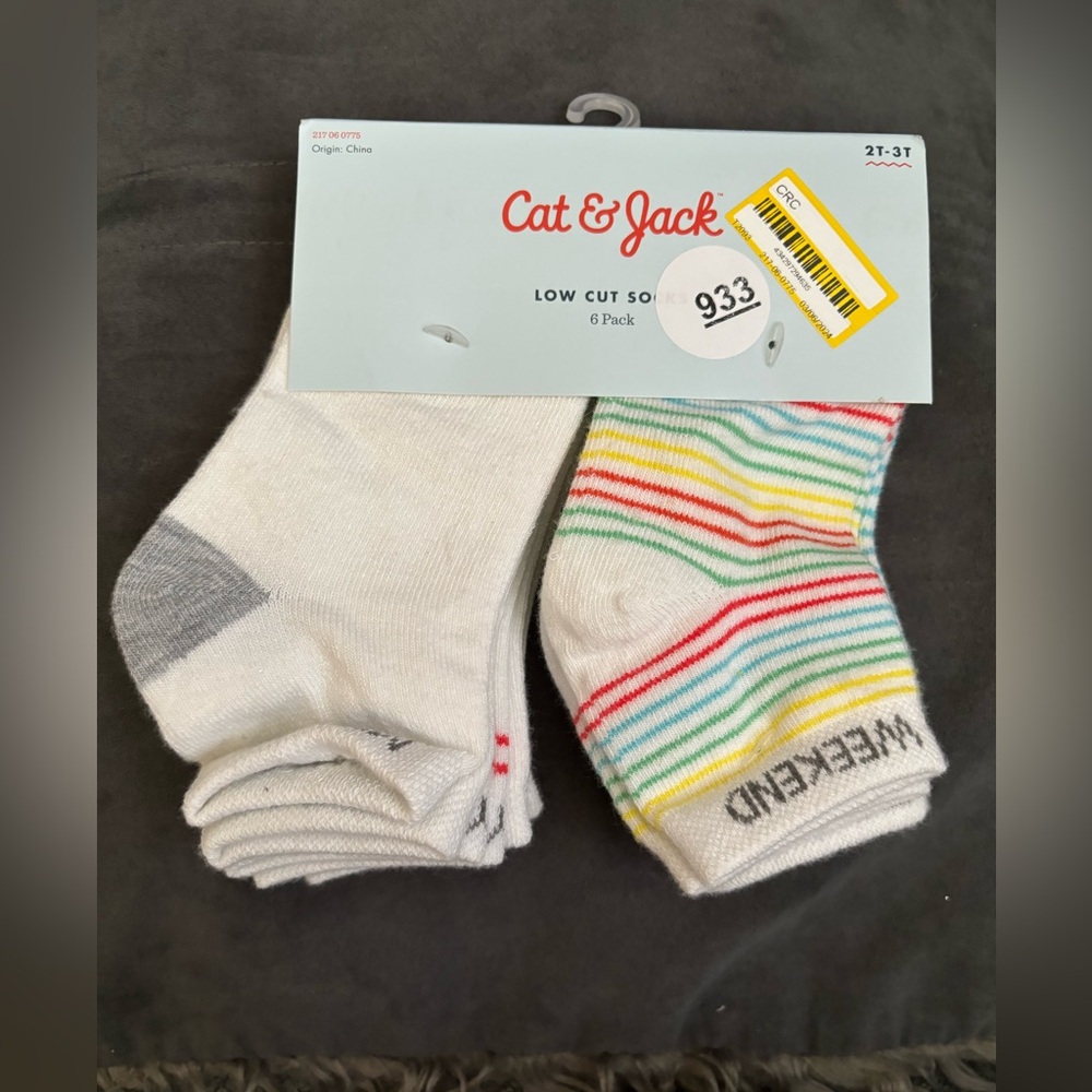 Cat & Jack Days of the Week Socks-Size 2-3T